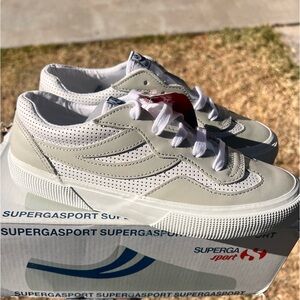 Superga Women's 2941 Leather Perf Swallow Tail Sneaker NEW without box 7.5 Women